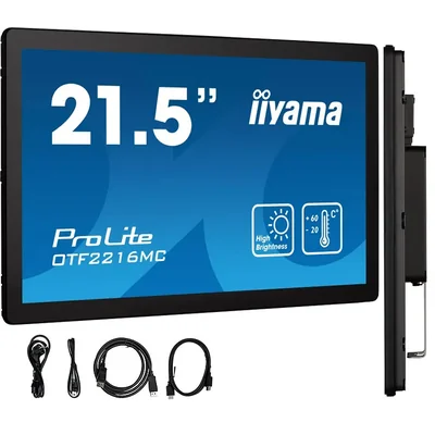 Monitor touch iiyama OTF2216MC-B1 22" IPS LED alta luminosità IP65 7H UV RJ45 per installazione esterna