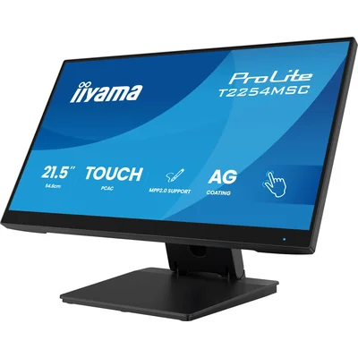 Monitor touchscreen 22" POS iiyama T2254MSC-B2AG FHD 4ms IPS /HDMI DP/Altoparlanti, PalmRejection, Antiriflesso, NFC/RFID, striscia LED