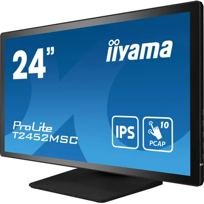 Monitor touchscreen iiyama ProLite T2452MSC-B1 IPS LED da 24" con 10 punti di contatto /HDMI, DisplayPort/Altoparlanti