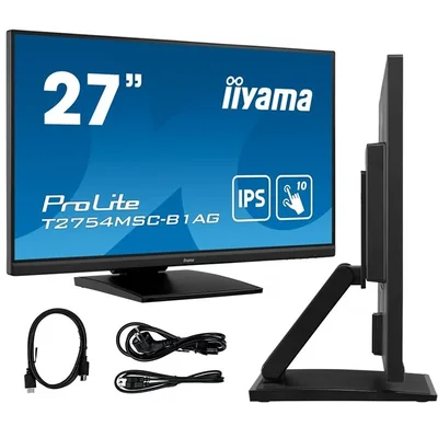Monitor touchscreen iiyama ProLite T2754MSC-B1AG 27" IPS, FullHD, antiriflesso, VGA, HDMI, capacitivo