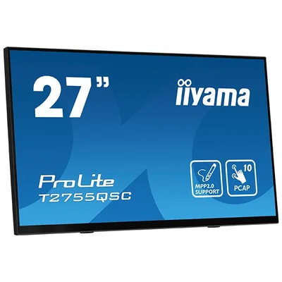 Monitor touchscreen iiyama ProLite T2755QSC-B1 IPS LED WQHD da 27", supporto MPP2.0, HDMI, DP, altoparlanti