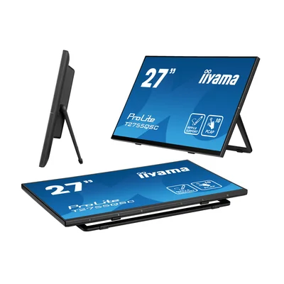 Monitor touchscreen iiyama ProLite T2755QSC-B1 IPS LED WQHD da 27", supporto MPP2.0, HDMI, DP, altoparlanti