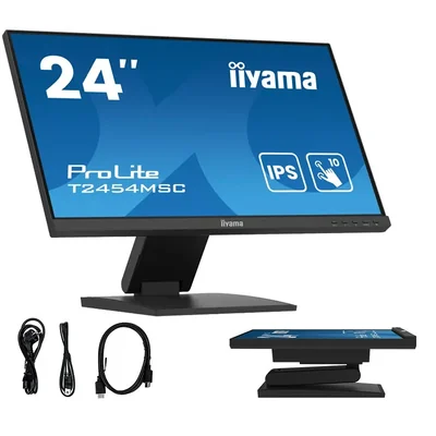 Monitor touchscreen LED IPS Iiyama ProLite T2454MSC-B2AG da 24" /HDMI, DP, altoparlanti/ con rivestimento antiriflesso
