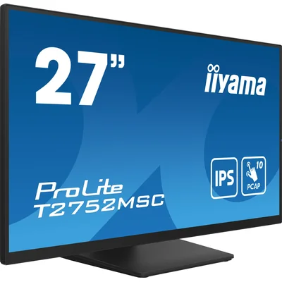 Monitor touchscreen LED IPS iiyama ProLite T2752MSC-B1 da 27" /HDMI, DisplayPort/Altoparlanti, rivestimento NANO