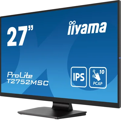 Monitor touchscreen LED IPS iiyama ProLite T2752MSC-B1 da 27" /HDMI, DisplayPort/Altoparlanti, rivestimento NANO