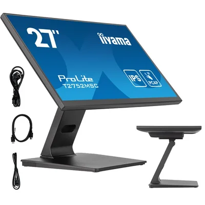 Monitor touchscreen LED IPS iiyama ProLite T2752MSC-B1AG da 27" /HDMI, DisplayPort/Altoparlanti, rivestimento antiriflesso
