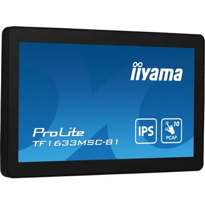 Monitor touchscreen LED IPS iiyama ProLite TF1633MSC-B1 da 15,6", HDMI, DisplayPort, altoparlanti, IP54, Openframe
