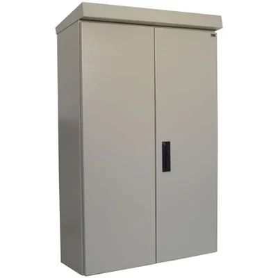 Monobloc outdoor cabinet with mounting plate and full door SZB- 1200x1200x400