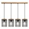 MONSUN Hängelampe, Vierfachlamelle, gebeizte Kiefer
