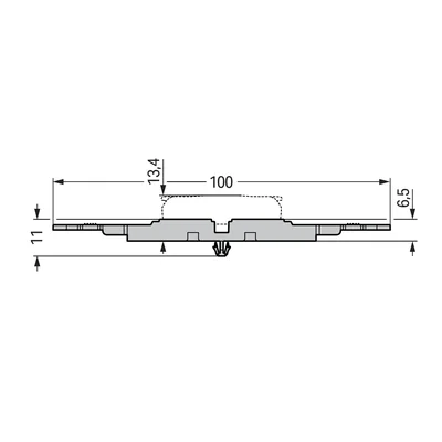Montageadapter mit 3-Wege-Zugentlastung für Inline-Installationsstecker 221; grau 221-2513