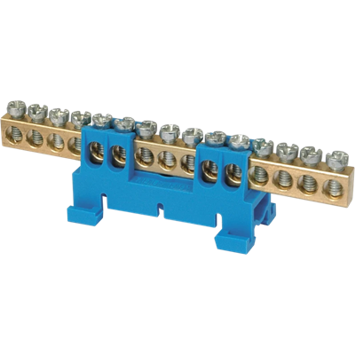 Morsettiera 15 fori blu base bassa