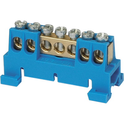Morsettiera 7 fori blu base bassa