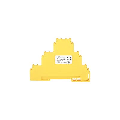 Morsettiera a 6 fili e 3 livelli con sei terminali separati da un percorso di corrente inferiore e uno centrale, 4 mm², giallo, ZG-G/34 A03-3001