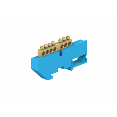 Morsettiera per guida TH 7 moduli, 7 x 16mm², blu