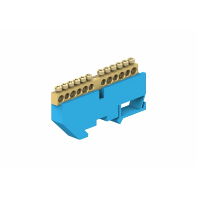 Morsettiera protettiva 12 moduli 6 x 10 mm2 + 6 x 16 mm2 blu