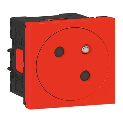 MOSAIC GN 2P+Z CONNECTION VIA AUTOMATIC TERMINALS - 2 RED MODULES 16A-250V~