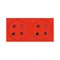 MOSAIC GN 2X2P+Z AVEC VERROUILLAGE, CONNECTÉ VIA DES BORNES AUTOMATIQUES - 4 MODULES ROUGES 16A-250V