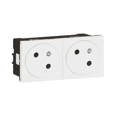 MOSAIC GN 2X2P+Z CONNECT VIA BORNES AUTOMATIQUES - 4 MODULES BLANCS 16A-250V~