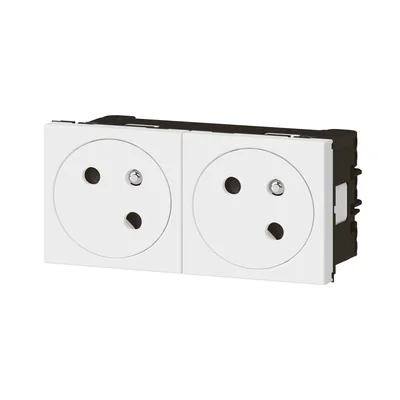 MOSAIC GN 2X2P+Z ПІДКЛЮЧЕННЯ ЧЕРЕЗ АВТОМАТИЧНІ КЛЕМИ - 4 БІЛІ МОДУЛІ 16A-250V~
