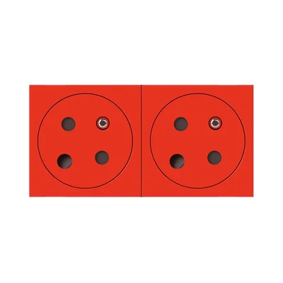 MOSAIC GN 2X2P+Z WITH LOCK CONNECTED VIA AUTOMATIC TERMINALS - 4 RED MODULES 16A-250V