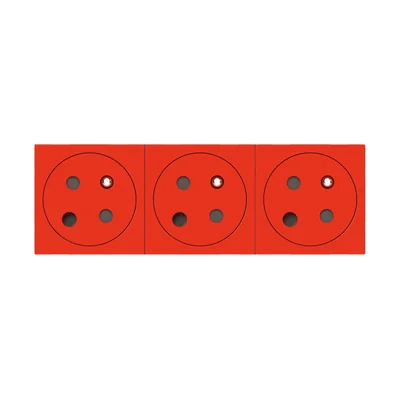 MOSAIC GN 3X2P+Z AVEC VERROUILLAGE, CONNECTÉ VIA DES BORNES AUTOMATIQUES - 6 MODULES ROUGES 16A-250V