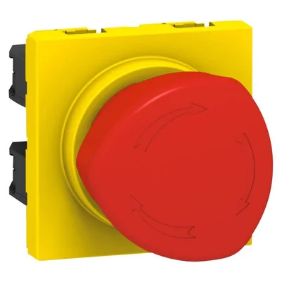 MOSAIC SAFETY SWITCH ROTARY (MUSHROOM)-2 MOD YELLOW/RED 10A-250V~