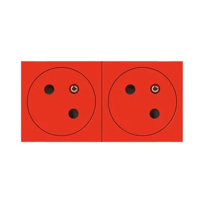 MOSAIC - SOCKET 2X2P+Z RED