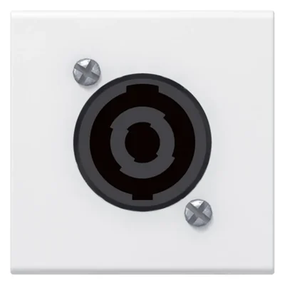 Mosaic Speakon Socket - 2 White Modules 4 Pins