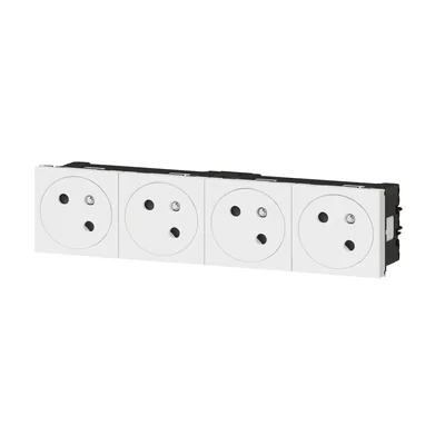MOSAICO GN 4X2P+Z CONNESSIONE TRAMITE TERMINALI AUTOMATICI - 8 MODULI BIANCO 16A-250V