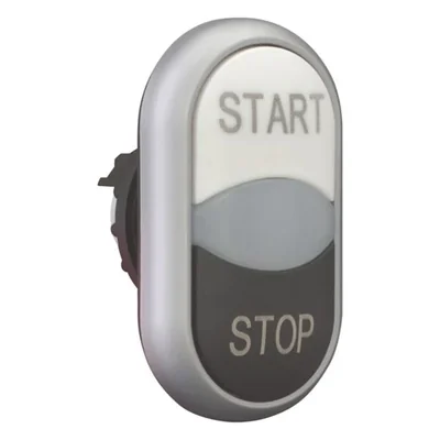 Moteur à double bouton-poussoir avec ressort de rappel, démarrage blanc, arrêt noir, M22-DDL-WS-GB1/GB0