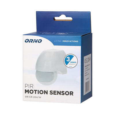 Motion sensor 180 degrees IP44, 1200W, CR-204 white