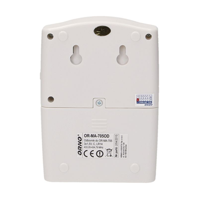 Motion sensor with wireless signaling, IP44, 120m 95dB white