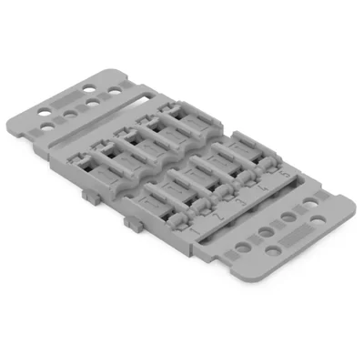Mounting adapter with 5-way strain relief for 221 Inline installation connector; gray 221-2505