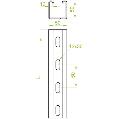 Mounting channel, CMP50H50/3