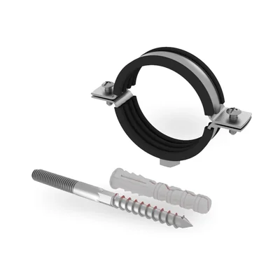 Mounting clamp with rubber insert and mounting pin OSZG12 (1/2'' - 20-25mm)