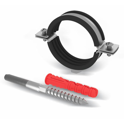 Mounting clamp with rubber insert and mounting pin OSZG12 (1/2'' - 20-25mm)