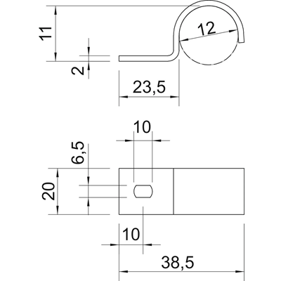 Mounting Clamps 12MM OC.O., 822 12 FT