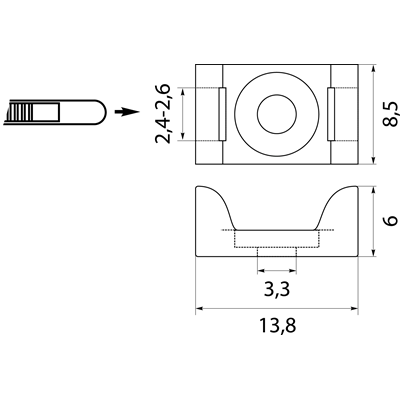 Mounting feet PMP-03-3-100