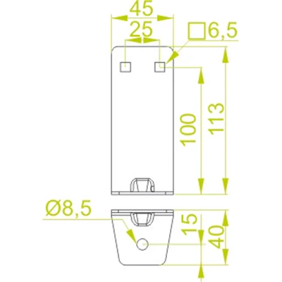 Mounting foot width 50mm