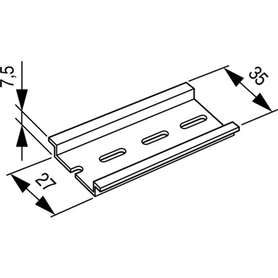 Mounting rail 35x7.5mm, TS35X7.5