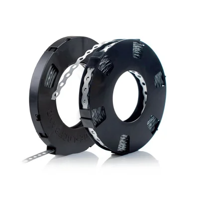 Mounting tape made of perforated galvanized steel 12mm x 0.75mm x 10m - coated with polyamide