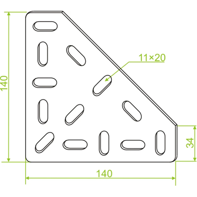Mounting triangular plate, BTM