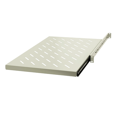 Movable shelf 19", 1U, for the keyboard, depth 270/295 mm., RAL 7044 grey