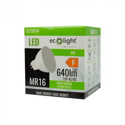 MR16 8 Вт 12 В 3000 К 640 лм