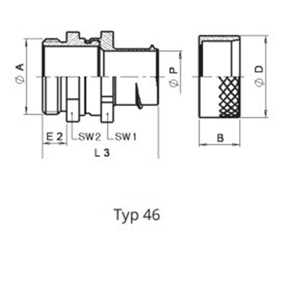 MS-DU fitting end with M32 metric thread