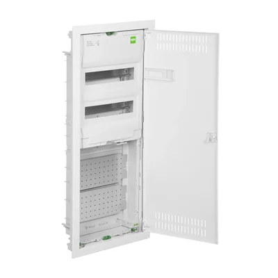 MSF TWIN distribution board 2x12 PE+N+2x12 multimedia flush-mounted metal door IP 30 - white