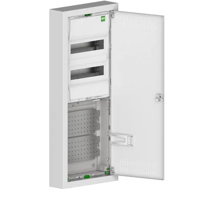 MSF TWIN Verteilerkasten 2x12 PE+N+2x12 Multimedia Aufputz-Metall IP 30 - weiß