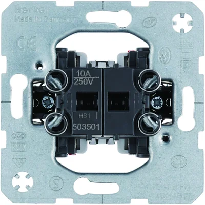 Multi-gang push-button switch, 1 NO contact, 1 NC contact, separate input terminals,
