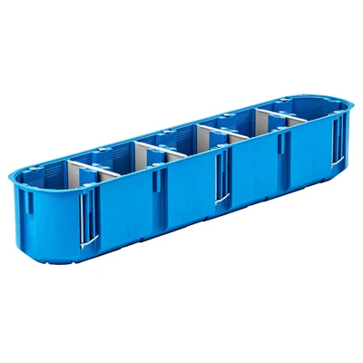 MULTIBOX 2 Caja de instalación de cinco polos para paredes vacías P5x60D fi5x60mm azul