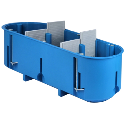 MULTIBOX 2 Caja de instalación tripolar para paredes vacías P3x60D fi3x60mm azul